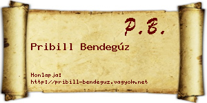 Pribill Bendegúz névjegykártya